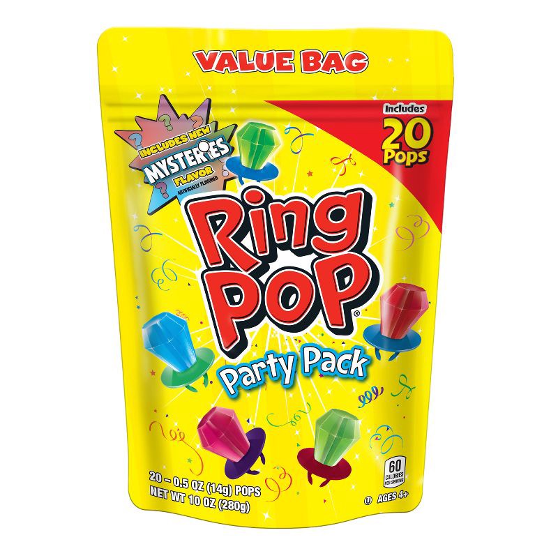 slide 1 of 3, Bazooka Ring Pop Lollipops and Hard Candy Party Pack - 10oz/20ct, 20 ct; 10 oz