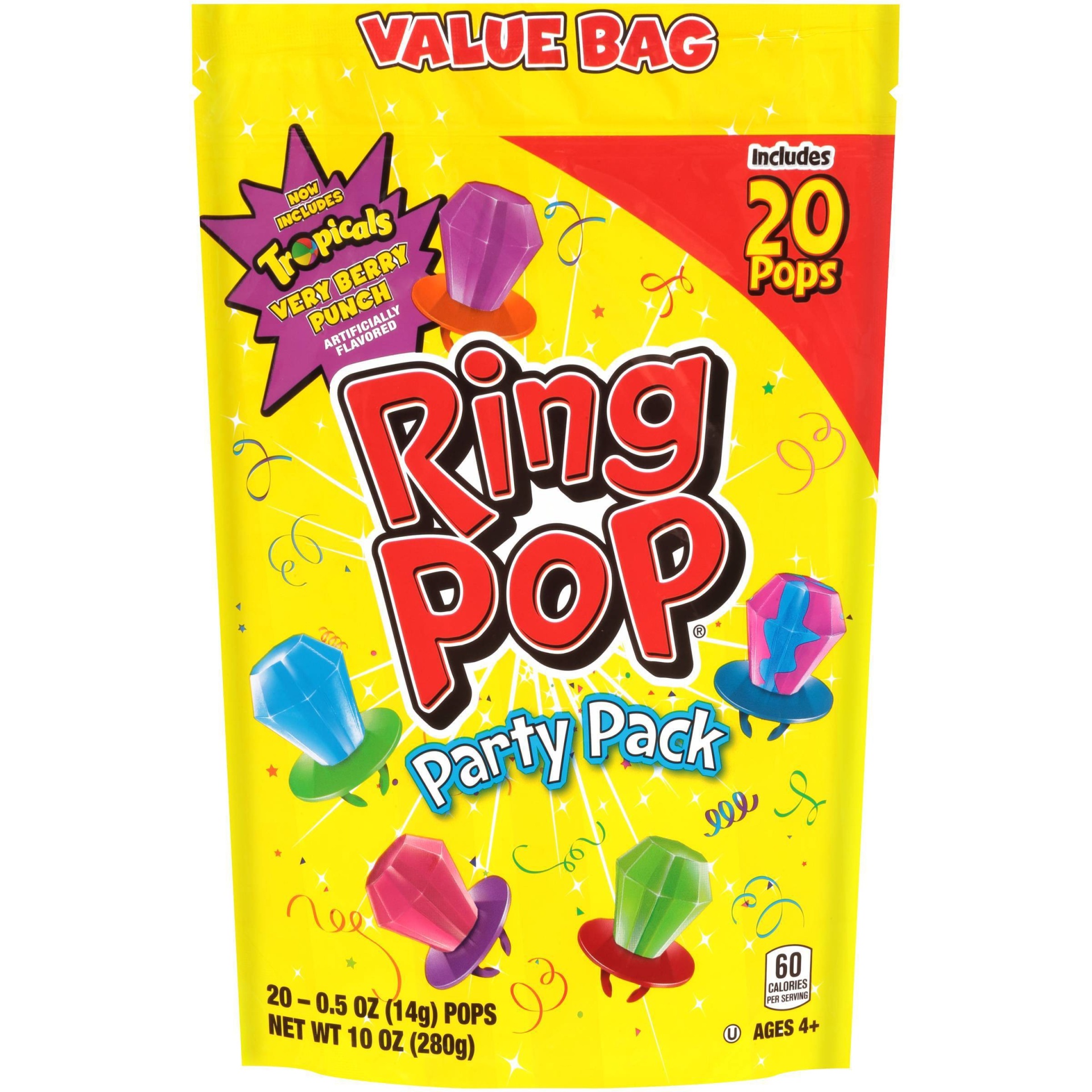 slide 1 of 9, Ring Pop Lollipops and Hard Candies Party Pack, 20 ct; 10 oz
