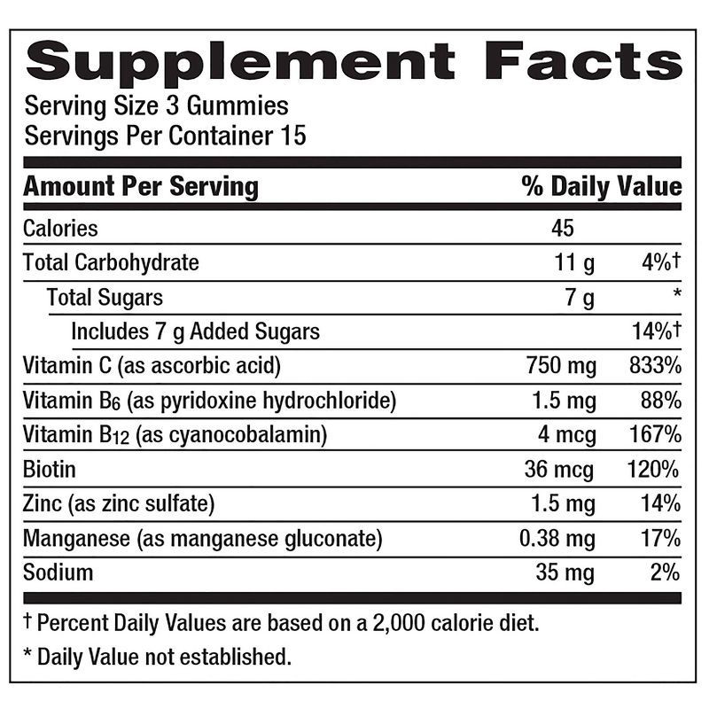 slide 8 of 9, Emergen-C Vitamin C Immune Support Gummies - Orange, Tangerine & Raspberry - 45ct, 45 ct