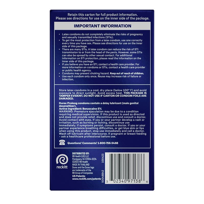 slide 2 of 14, Durex Prolong Latex Condoms - 12ct, 12 ct