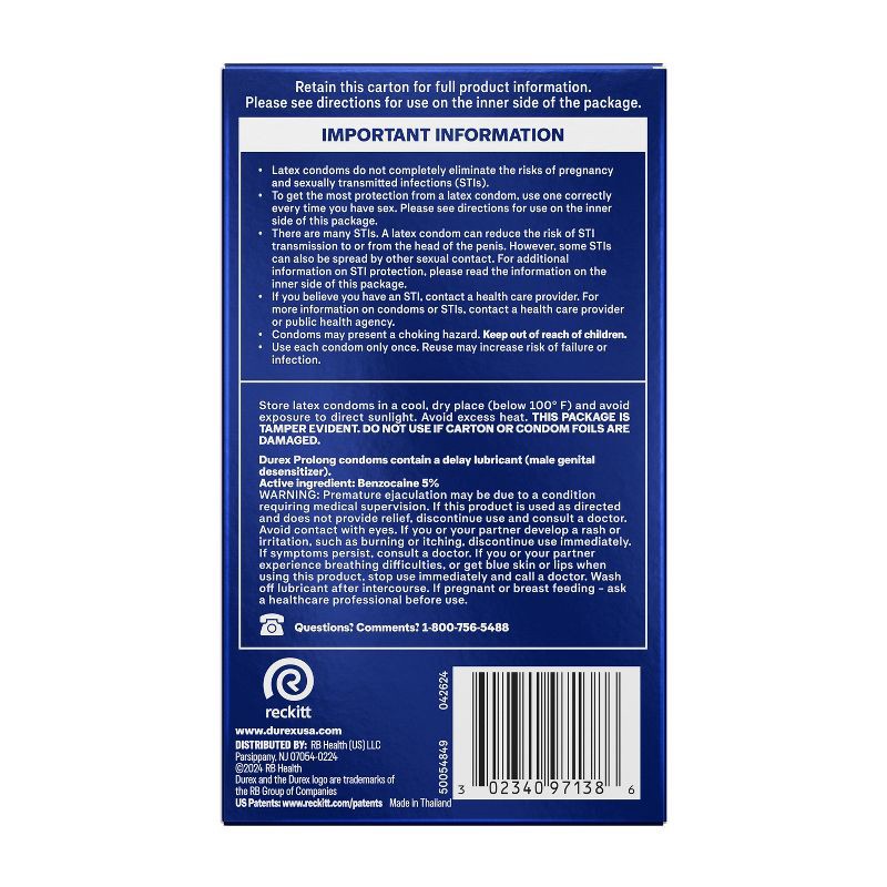 slide 14 of 17, Durex Prolong Latex Condoms - 12ct, 12 ct