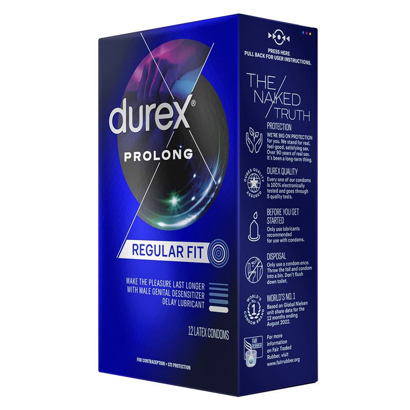 slide 5 of 14, Durex Prolong Latex Condoms - 12ct, 12 ct