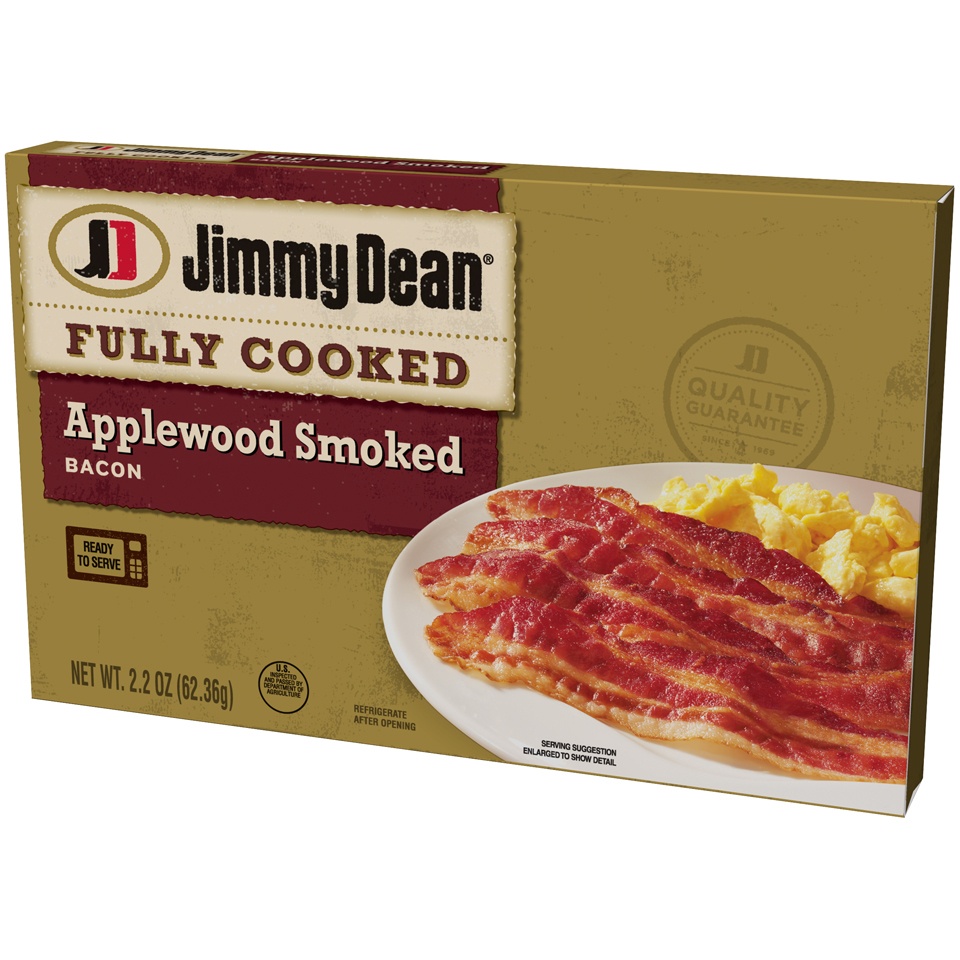 slide 5 of 7, Jimmy Dean Fully Cooked Applewood Smoked Bacon, 2.2 oz