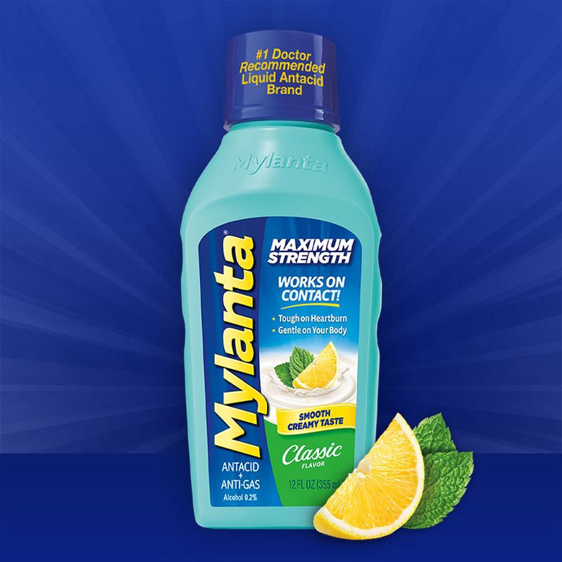 slide 4 of 7, Mylanta Maximum Strength Liquid - Classic Flavor - 12oz, 12 oz