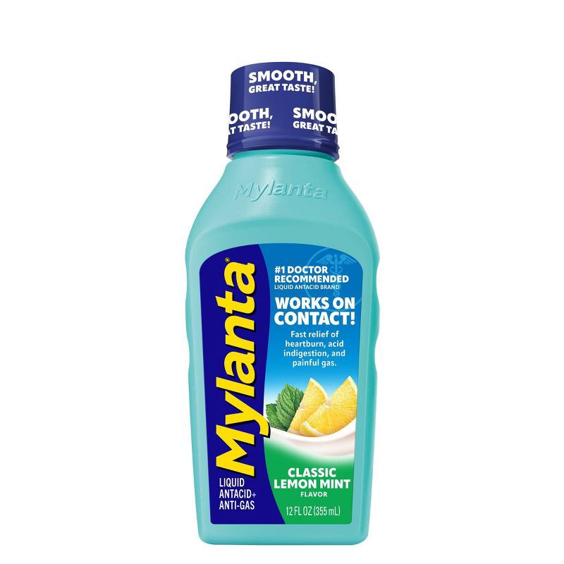 slide 1 of 8, Mylanta Heartburn and Gas Relief Liquid Antacid - Classic Flavor - 12 fl oz, 12 fl oz