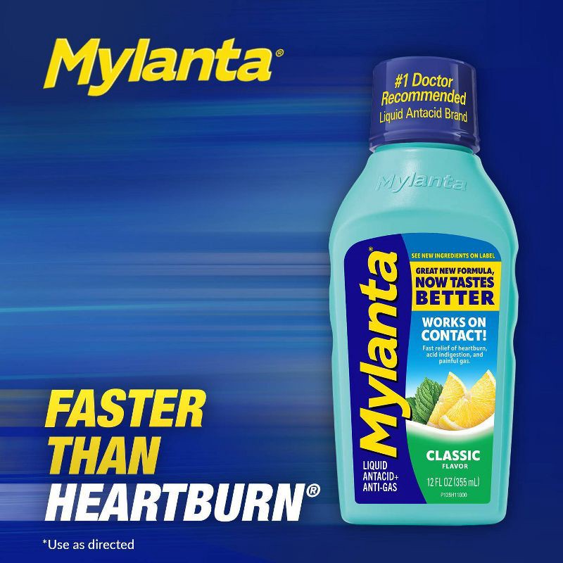 slide 10 of 10, Mylanta Heartburn and Gas Relief Liquid Antacid - Classic Flavor - 12 fl oz, 12 fl oz