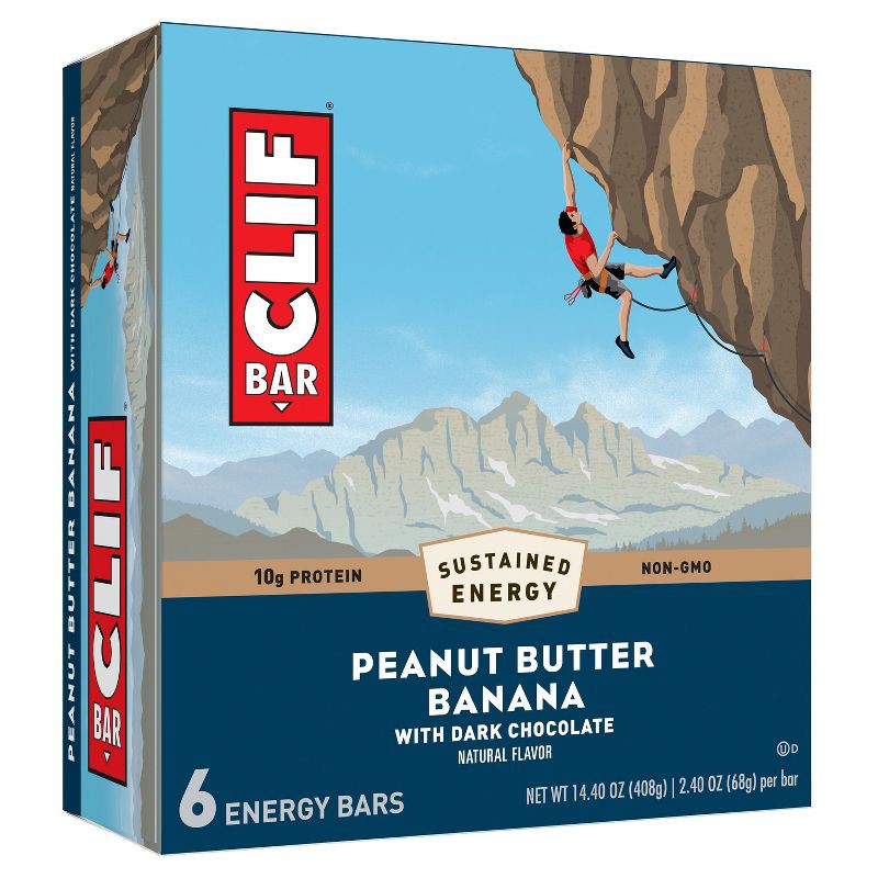slide 1 of 6, CLIF Bar Peanut Butter Banana with Dark Chocolate Energy Bars - 6ct, 6 ct
