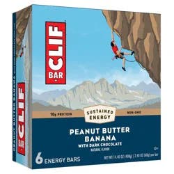 CLIF Bar Peanut Butter Banana with Dark Chocolate Energy Bars - 14.40oz/6ct