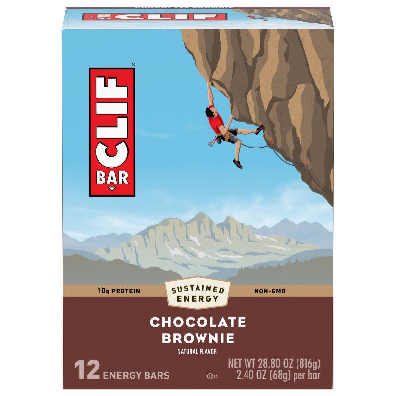 slide 2 of 5, CLIF Bar Chocolate Brownie Energy Bars - 12ct, 28.8 oz