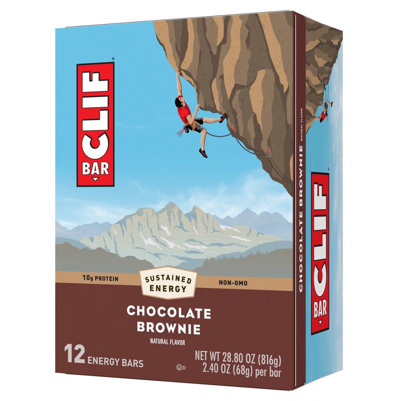 slide 1 of 5, CLIF Bar Chocolate Brownie Energy Bars - 12ct, 28.8 oz