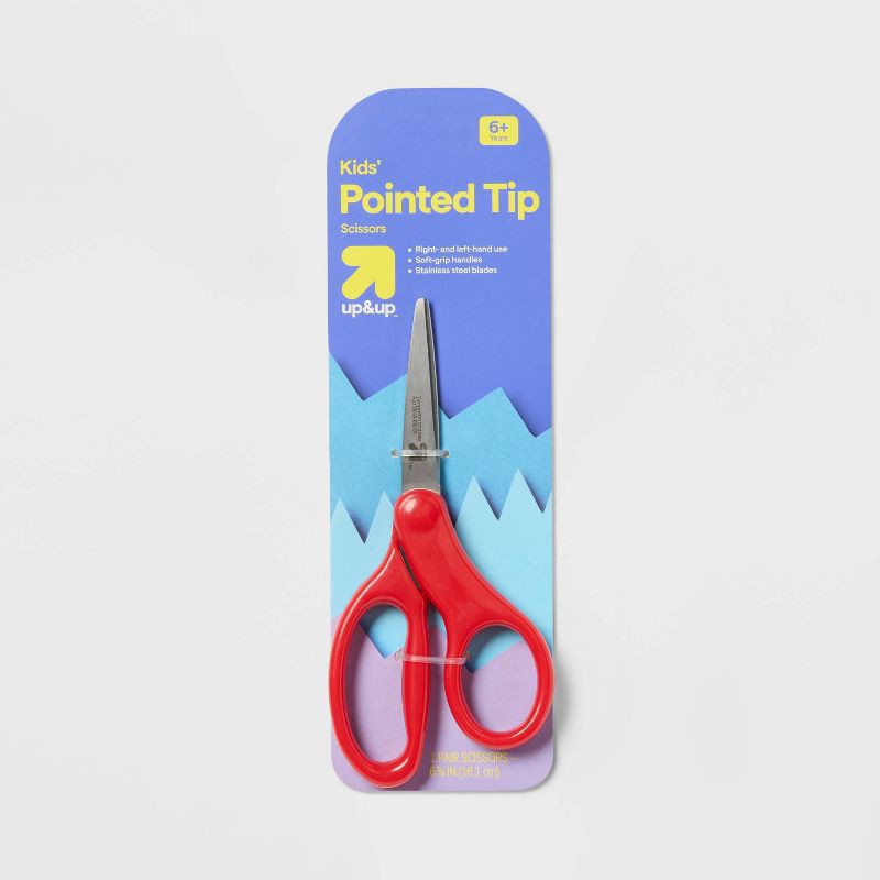 slide 1 of 4, 6" Kids' Scissors Pointed Tip - up&up™: School Safety, Multicolor, ABS & Steel, Non-Powered Desk Tool, 1 ct