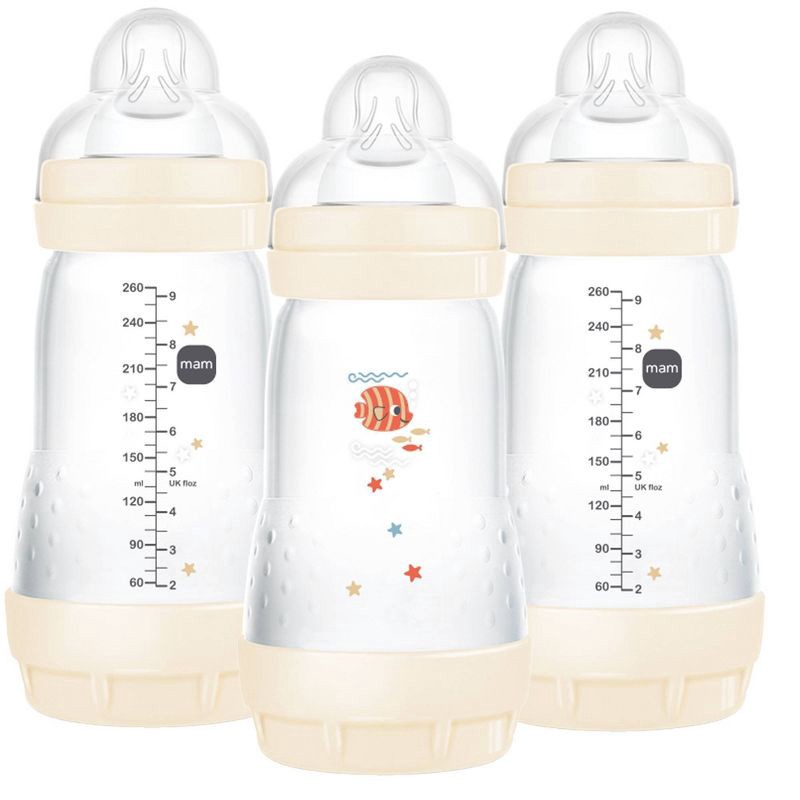 slide 1 of 10, MAM Easy Start Anti-Colic Baby Bottle - 2 Months+ - 9oz/3pk - Shell, 3 ct; 9 oz