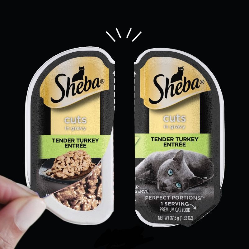 slide 2 of 7, Sheba Perfect Portions Cuts In Gravy Chicken & Turkey Premium Adult Wet Cat Food All Stages - 2.6oz/12ct Variety Pack, 2.6 oz, 12 ct