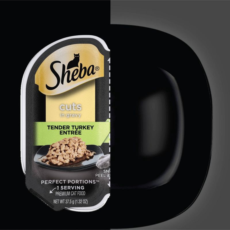 slide 6 of 7, Sheba Perfect Portions Cuts In Gravy Chicken & Turkey Premium Adult Wet Cat Food All Stages - 2.6oz/12ct Variety Pack, 2.6 oz, 12 ct