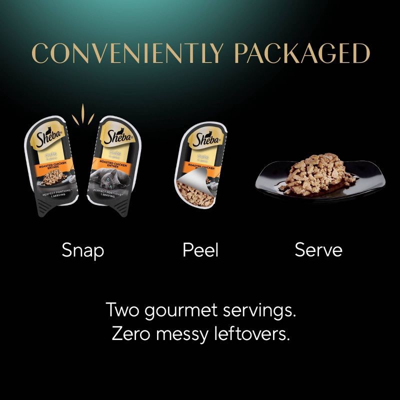 slide 6 of 13, Sheba Perfect Portions Cuts in Gravy Chicken and Turkey Flavor Variety Pack Wet Cat Food - 2.64oz/12ct, 2.64 oz, 12 ct