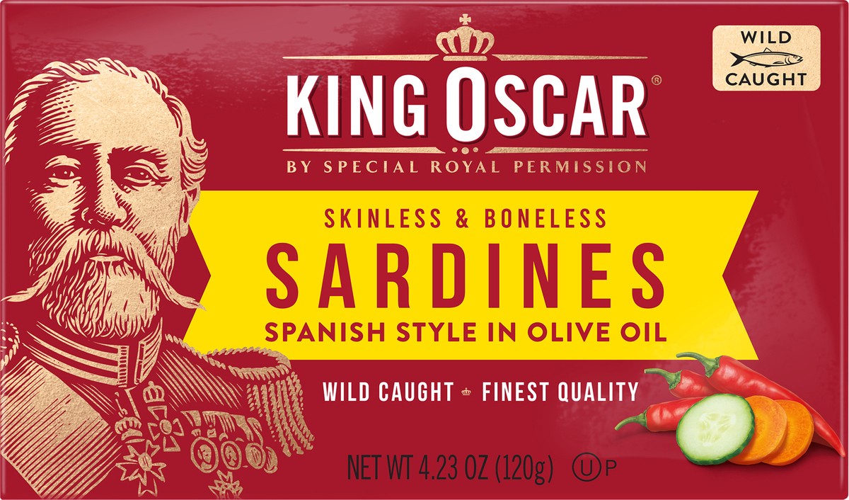 slide 5 of 6, King Oscar Wild Caught Skinless & Boneless Sardines in Olive Oil, Spanish Style 4.23 oz, 4.23 oz