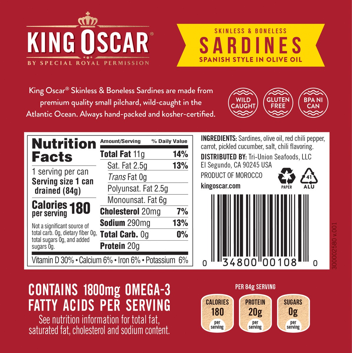 slide 2 of 6, King Oscar Wild Caught Skinless & Boneless Sardines in Olive Oil, Spanish Style 4.23 oz, 4.23 oz