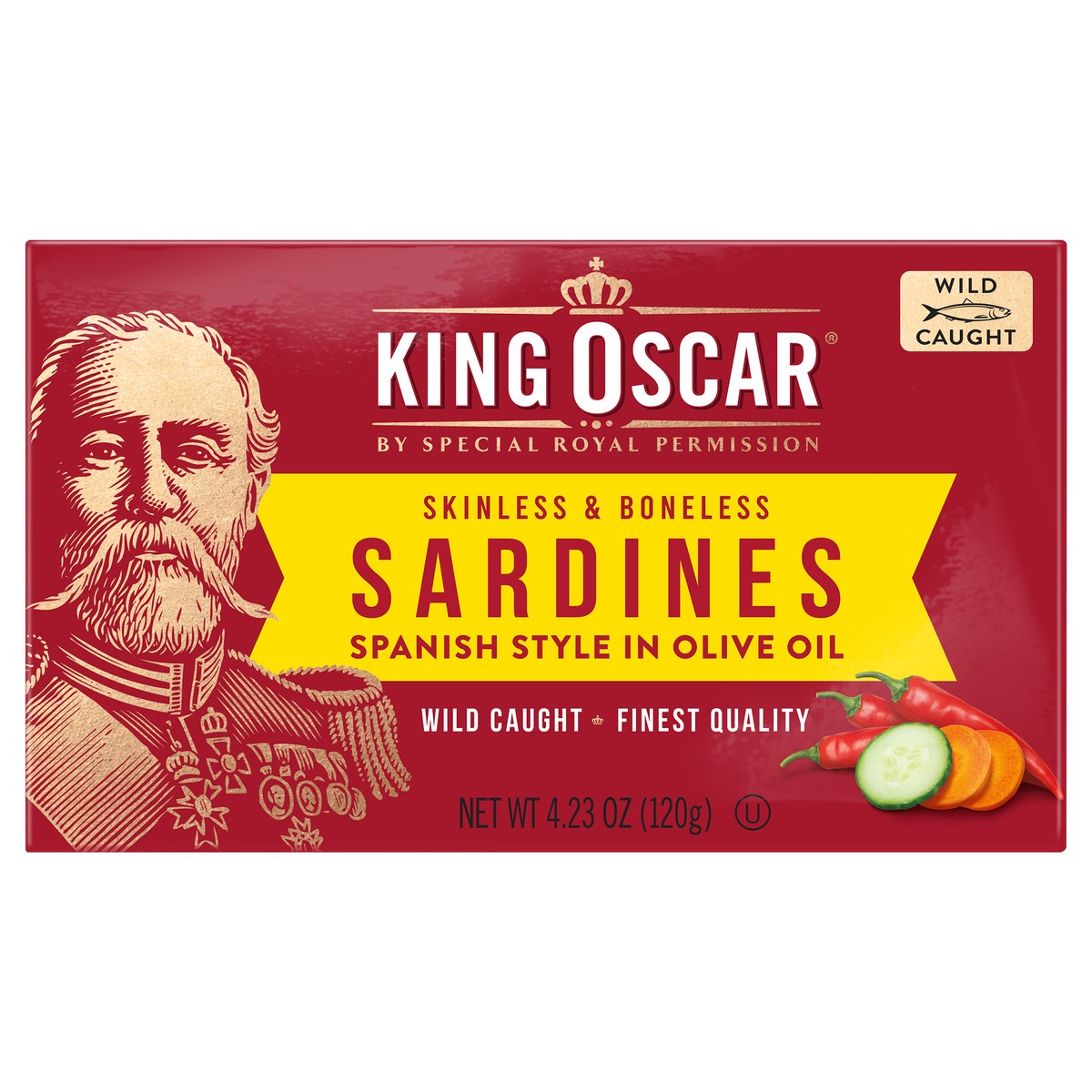 slide 1 of 6, King Oscar Wild Caught Skinless & Boneless Sardines in Olive Oil, Spanish Style 4.23 oz, 4.23 oz