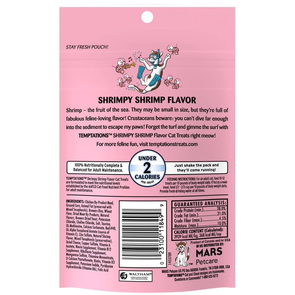 slide 2 of 4, Temptations Shrimpy Shrimp Flavor Crunchy Cat Treats - 3oz, 3 oz