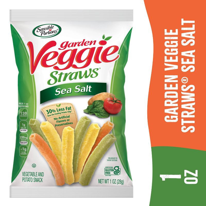 slide 7 of 7, Sensible Portions Sea Salt Garden Veggie Straws - 1oz, 1 oz