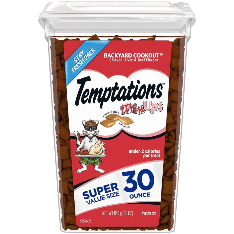 slide 1 of 12, Temptations Mix Ups Backyard Cookout Cat Treats with Chicken Liver and Beef - 30oz, 30 oz