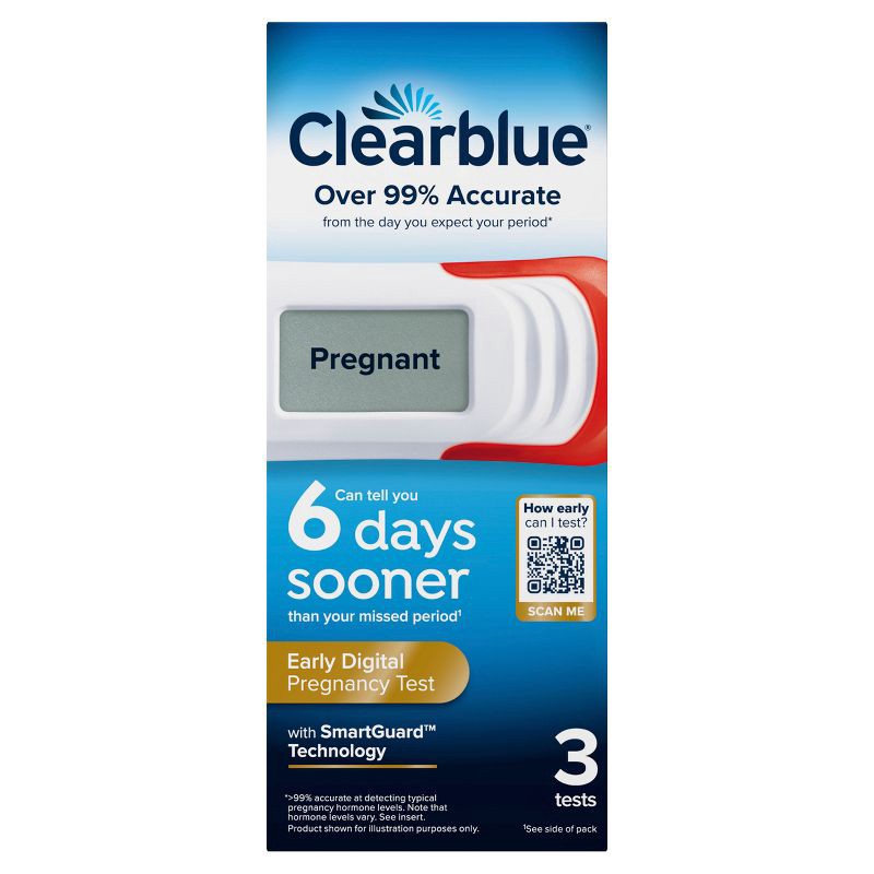 slide 2 of 12, Clearblue Digital Pregnancy Test with Smart Countdown - 3ct, 3 ct