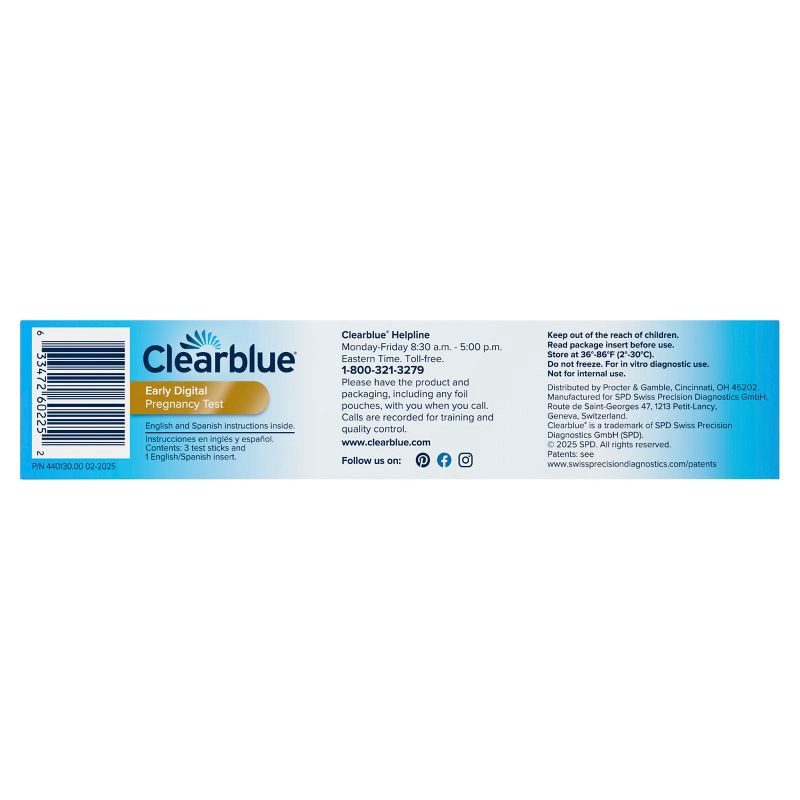 slide 4 of 12, Clearblue Digital Pregnancy Test with Smart Countdown - 3ct, 3 ct