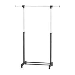 Adjustable Single Rod Garment Rack Black - Room Essentials™: Steel Frame, Fixed Hanging, 22lb Capacity, 64" Height