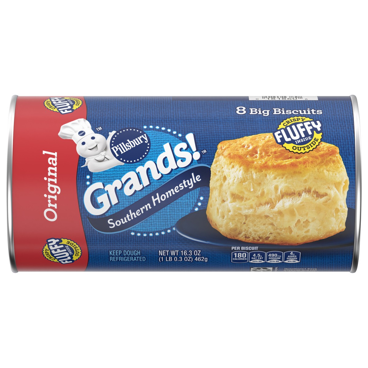 slide 1 of 9, Grands! Southern Homestyle Biscuits, Original, 8 Ct, 16.3 oz, 8 ct