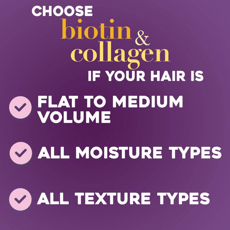 slide 5 of 9, OGX Thick & Full Biotin & Collagen Salon Size Volumizing Shampoo for Thin Hair - 25.4 fl oz, 25.4 fl oz