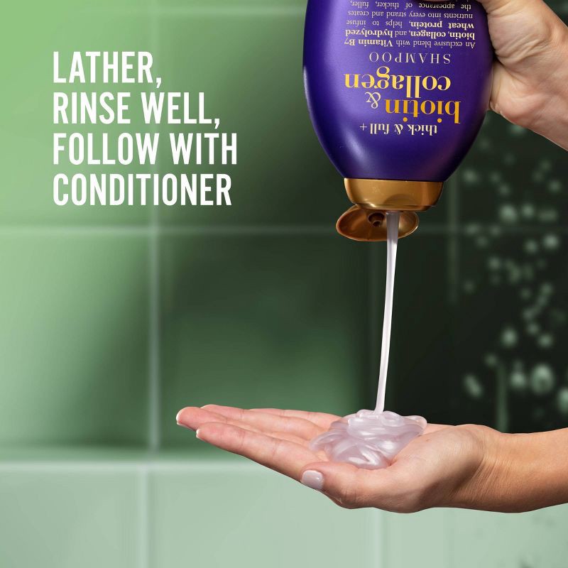 slide 7 of 9, OGX Thick & Full Biotin & Collagen Salon Size Volumizing Shampoo for Thin Hair - 25.4 fl oz, 25.4 fl oz