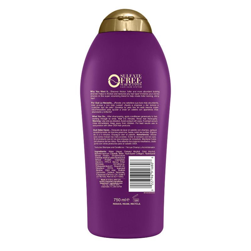 slide 2 of 2, OGX Thick & Full Biotin & Collagen Salon Size Conditioner for Thin Hair - 25.4 fl oz, 25.4 fl oz