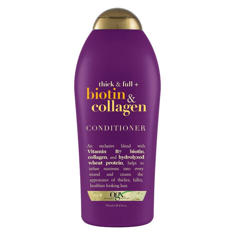 slide 1 of 2, OGX Thick & Full Biotin & Collagen Salon Size Conditioner for Thin Hair - 25.4 fl oz, 25.4 fl oz