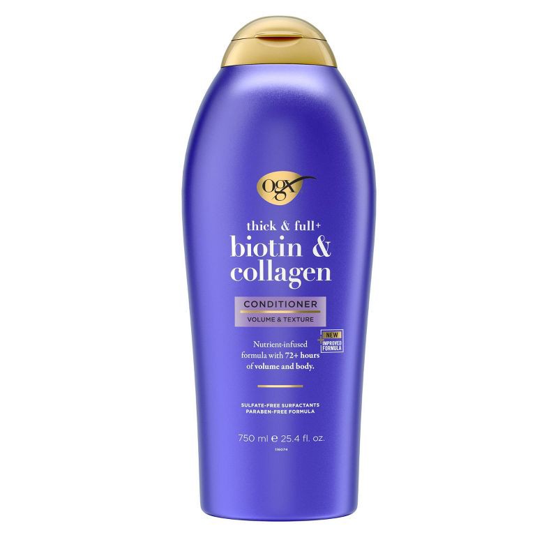 slide 1 of 5, OGX Thick & Full Biotin & Collagen Salon Size Conditioner for Thin Hair - 25.4 fl oz, 25.4 fl oz