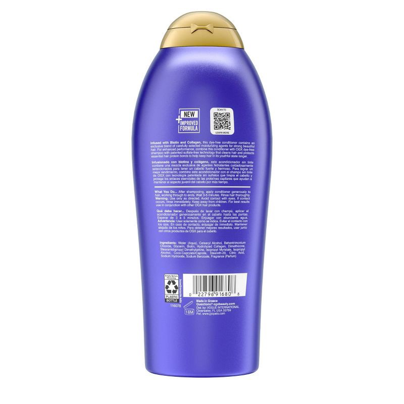 slide 9 of 9, OGX Thick & Full Biotin & Collagen Salon Size Conditioner for Thin Hair - 25.4 fl oz, 25.4 fl oz