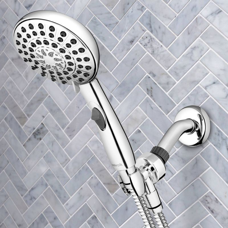 slide 7 of 9, 8ft Easy Reach Hose Hand Held Shower Head Chrome - Waterpik, 8 ft