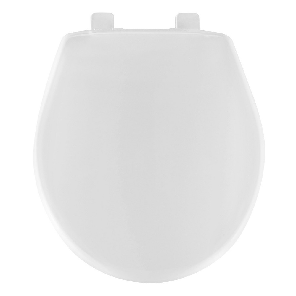 slide 4 of 4, Caswell Never Loosens Round Plastic Toilet Seat with Slow Close Hinge White - Mayfair by Bemis, 1 ct