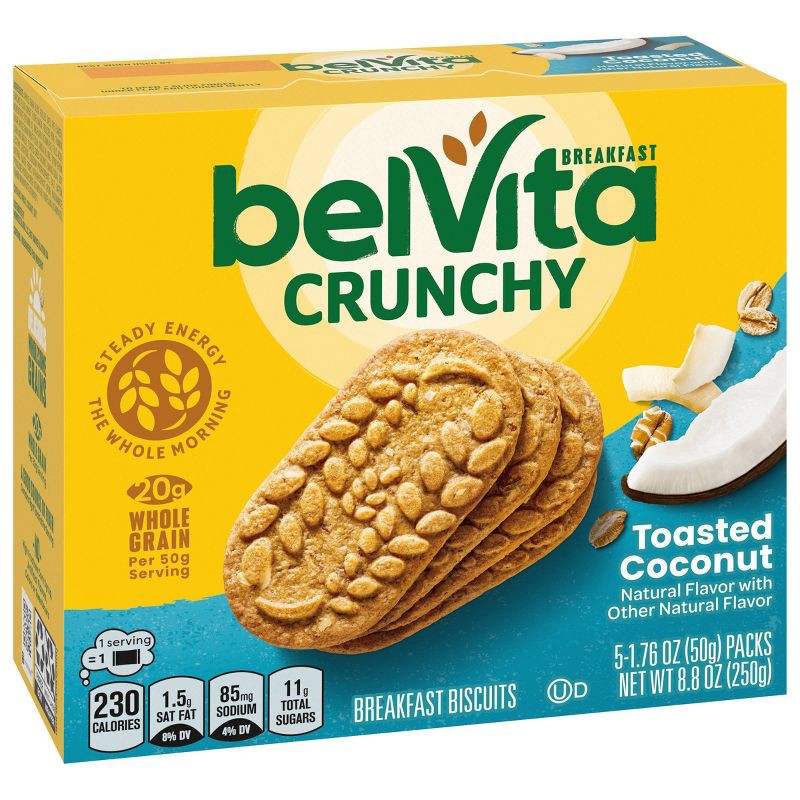 slide 9 of 15, belVita Toasted Coconut Breakfast Biscuits - 5 Packs, 5 ct