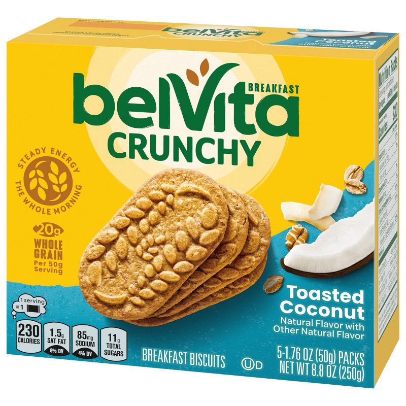 slide 10 of 15, belVita Toasted Coconut Breakfast Biscuits - 5 Packs, 5 ct