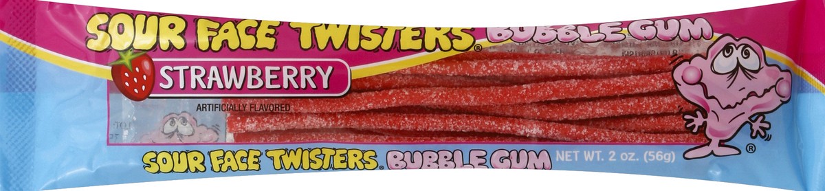 slide 5 of 5, Face Twisters Bubble Gum, Strawberry, 2 oz