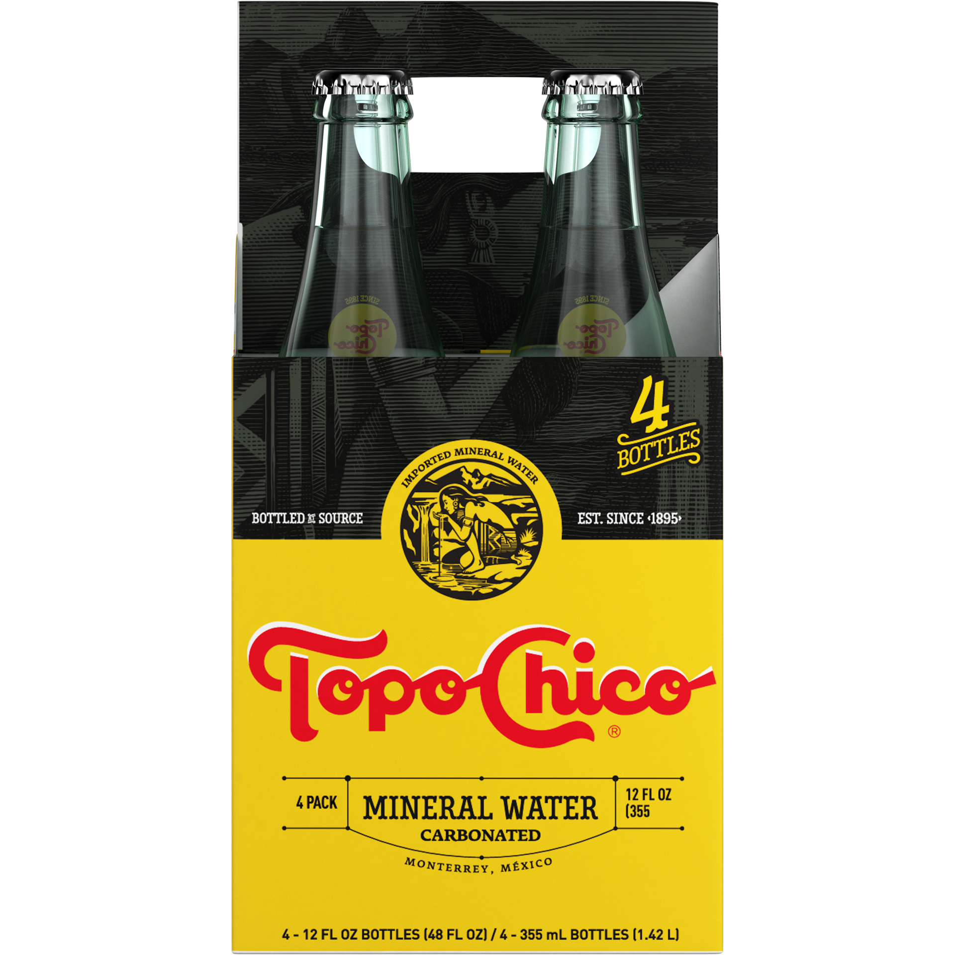 slide 5 of 5, Topo Chico Mineral Water Glass Bottles, 12 fl oz, 4 Pack, 4 ct