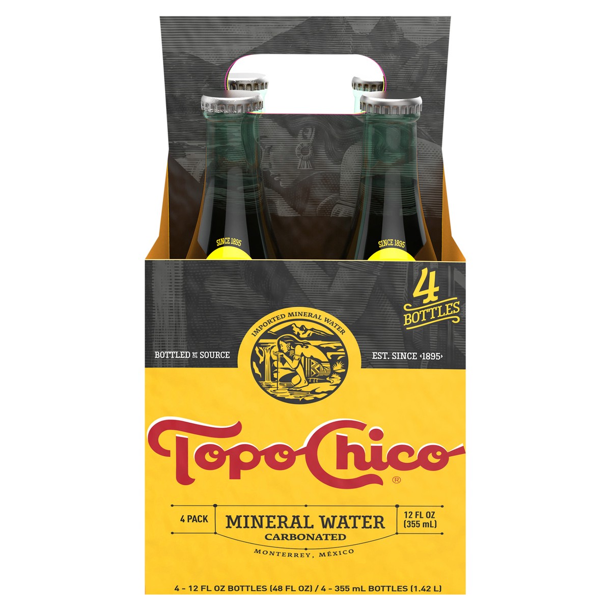 slide 1 of 5, Topo Chico Mineral Water Glass Bottles- 4 ct, 4 ct