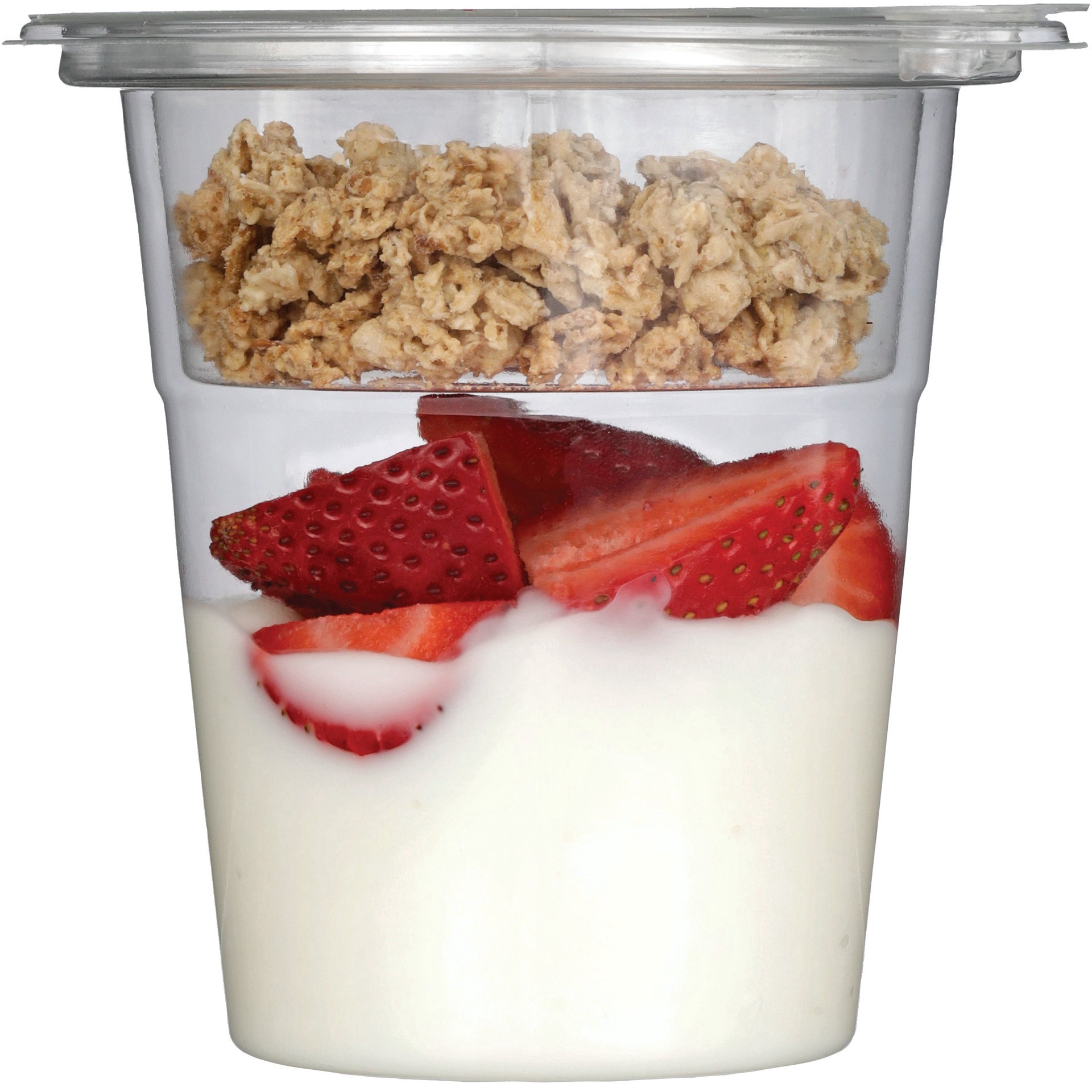 slide 1 of 1, H-E-B Granola & Vanilla Yogurt Parfait – Strawberry, 8 oz