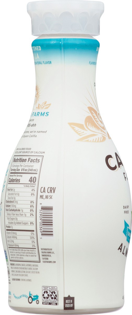 slide 9 of 12, Califia Farms Unsweetened Vanilla Almond Milk, 48 fl oz