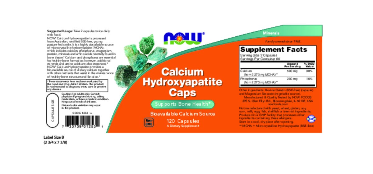 slide 8 of 9, NOW Calcium Hydroxyapatite - 120 Capsules, 120 ct