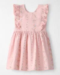 Toddler Girl Ruffle Dress Made with Organic Cotton in Spring Garden Print - 2T