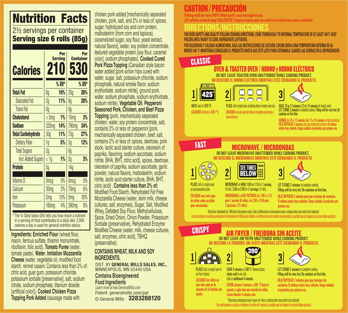 slide 12 of 13, Totino's Pizza Rolls, Triple Meat, Frozen Snacks, 7.5 oz, 15 ct, 15 ct