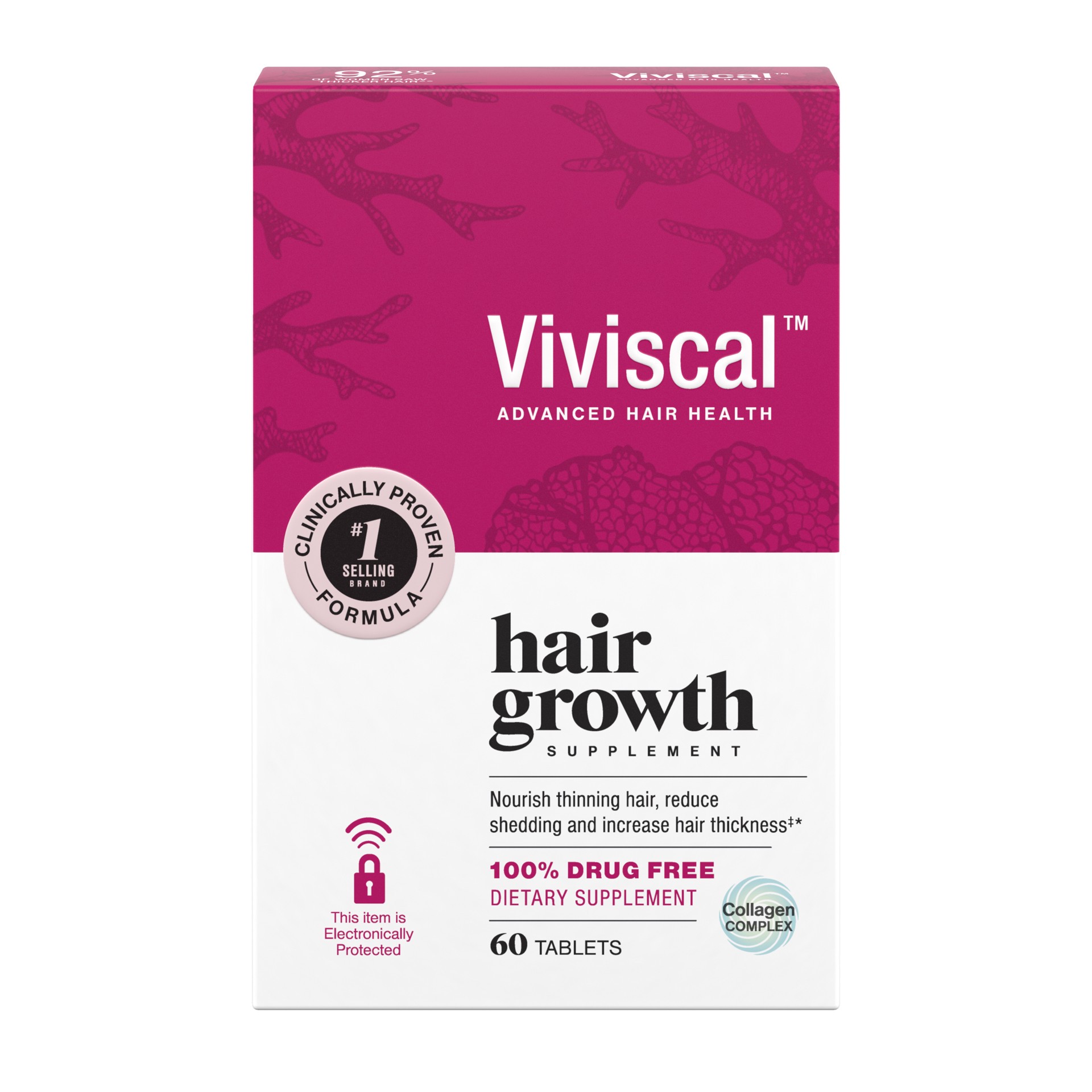 slide 1 of 5, Viviscal Women's Hair Growth Supplements for Thicker, Fuller Hair | Clinically Proven with Proprietary Collagen Complex | 60 Tablets - 1 Month Supply, 60 ct