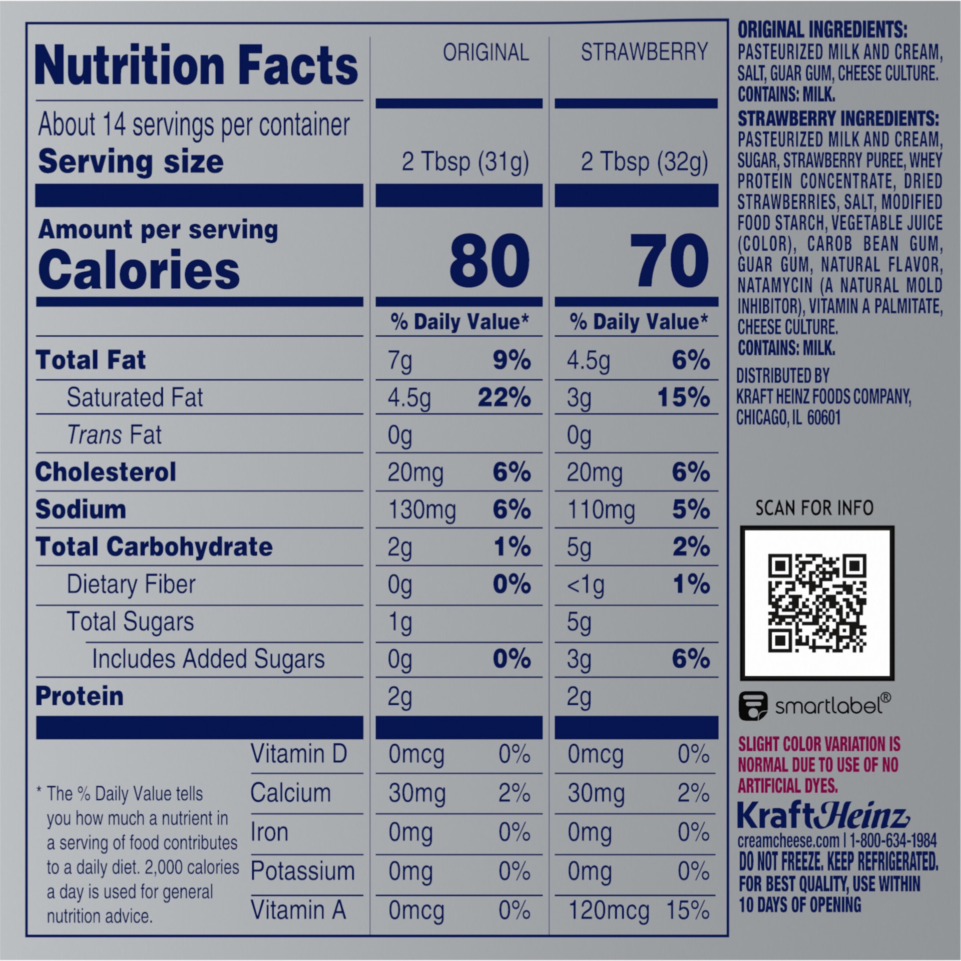 slide 2 of 5, Philadelphia Cream Cheese Spread Multipack, Original and Strawberry, 2 ct