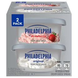 Philadelphia Cream Cheese Spread Multipack, Original and Strawberry
